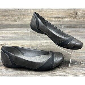 Life Stride Soft System Faux Leather Comfort Shoe Gray Flats Loafer Women's 11M